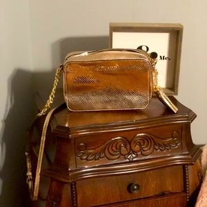 NWT Michael Kors Leather Rose Gold Ginny Crossbody